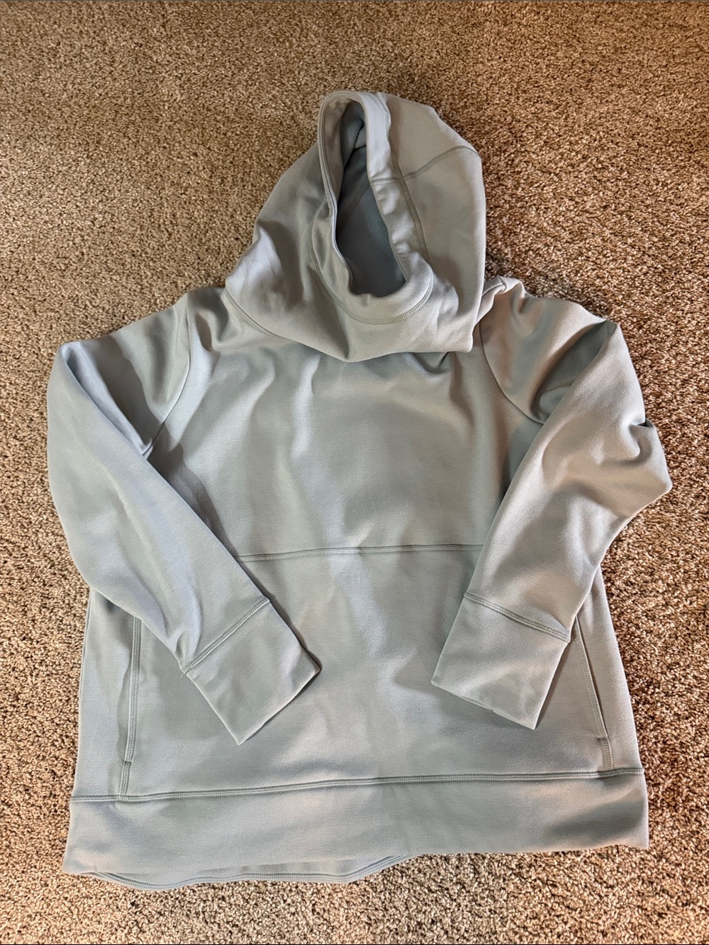 Light Sage Green Hooded Pullover Sweatshirt